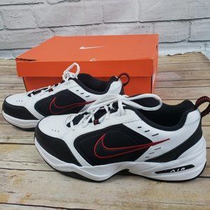 nike air monarch black and red